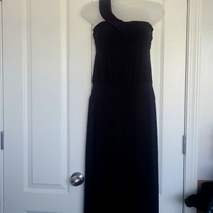 Black asymmetrical shoulder jumpsuit